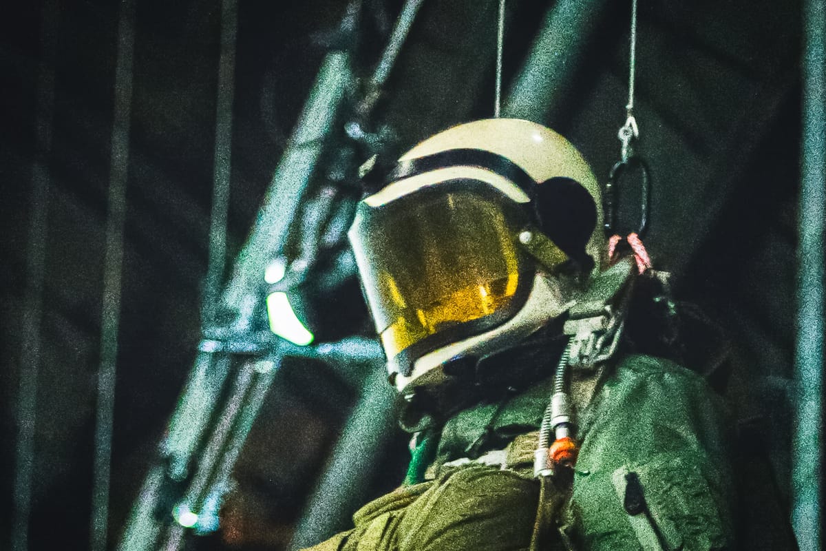 Pressure suit worn by Joseph Kittinger for Project Excelsior. Photo by Sean Foster (@fosterious on Unsplash) from the National Museum of the US Air Force in Dayton, Ohio, USA